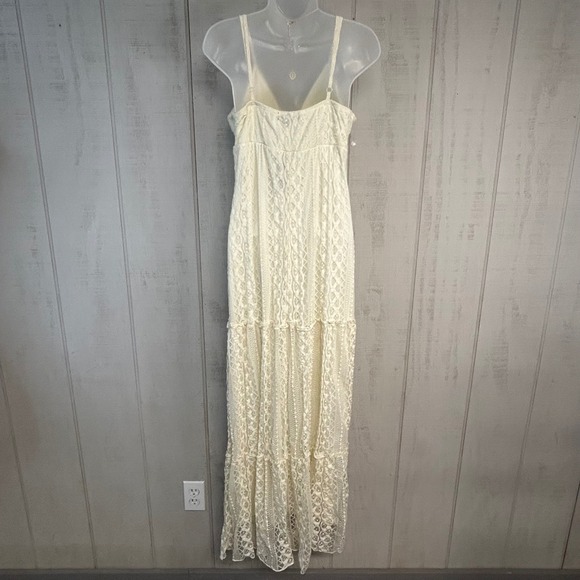 HeartSoul Women Lace Babydoll Maxi Dress Size L Tiered Ivory Summer Event NWT - Picture 3 of 8